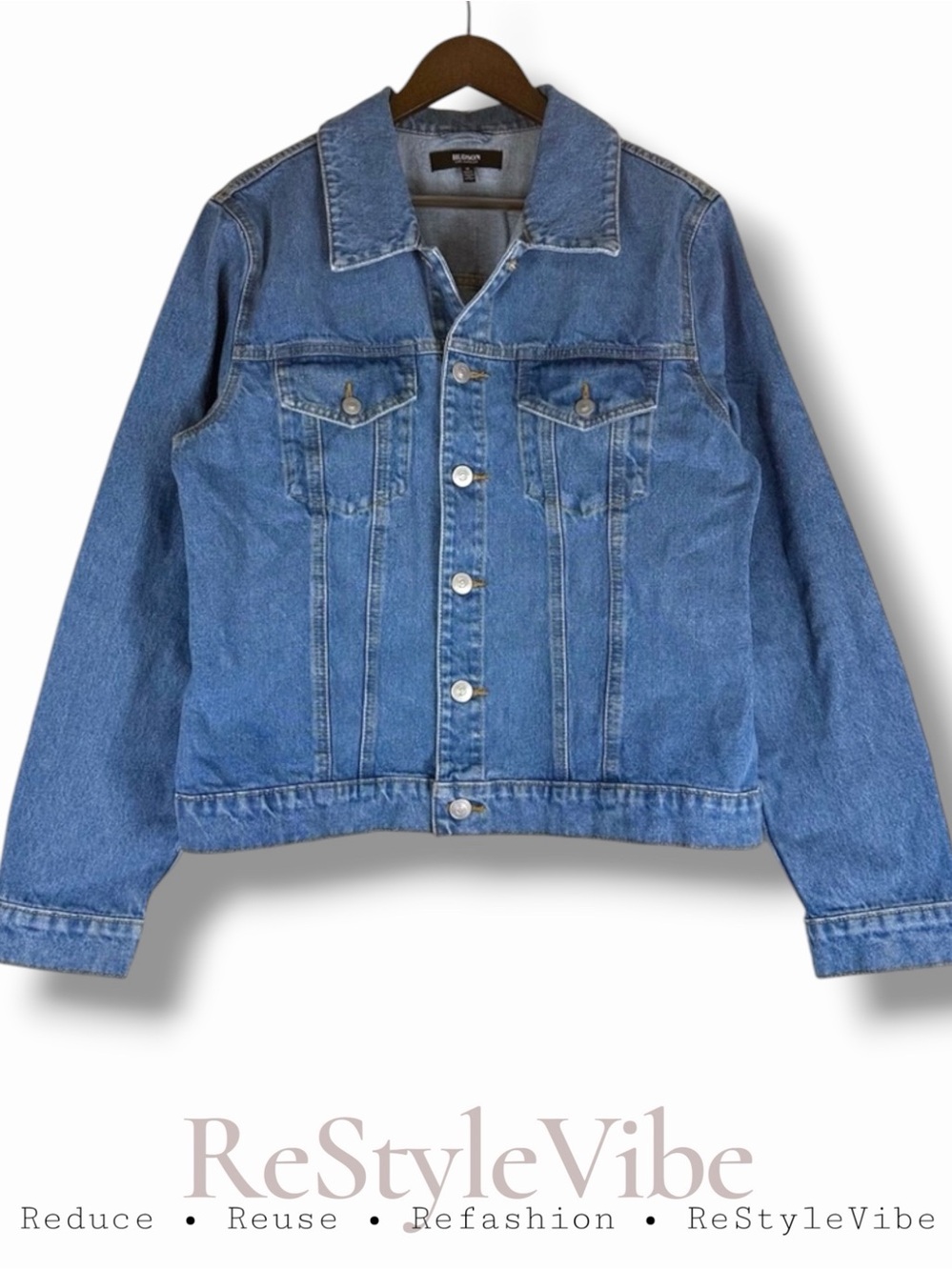 HUDSON Women’s Size 1X Jacket Coat Denim Jean Trucker Style 100% Cotton